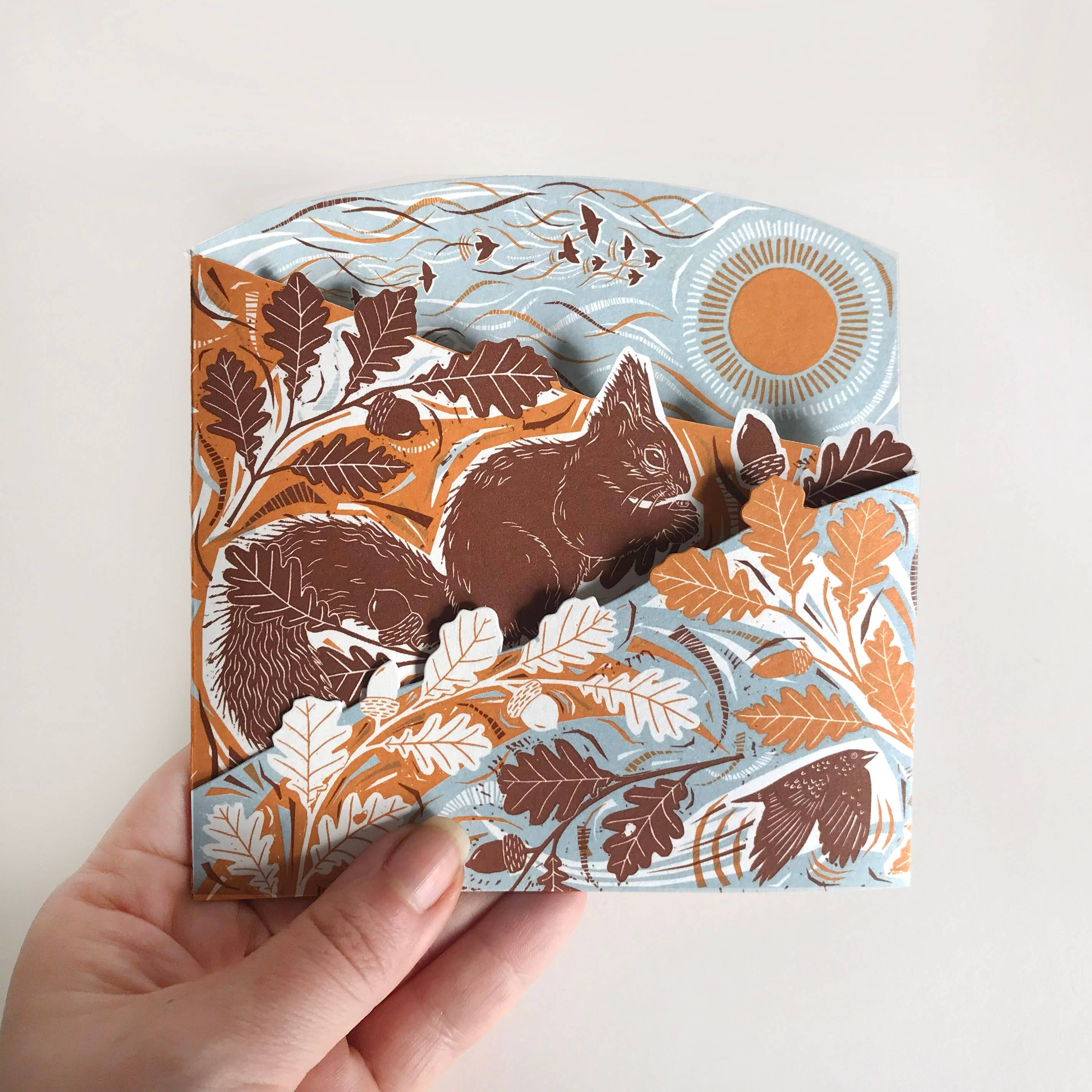 Autumn Woodland Squirrel Concertina Card