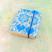 Artist handmade journal, lotus blue