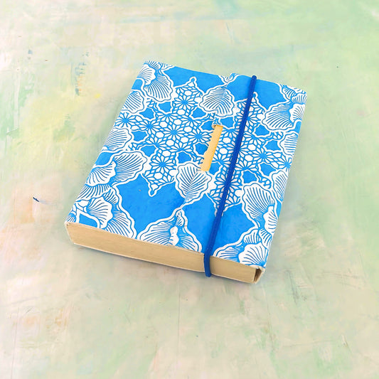 Artist handmade journal, lotus blue