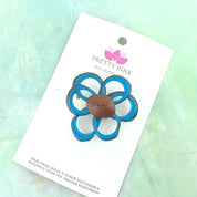 Flower brooch made from nut