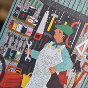 Man in Shed Greeting Card