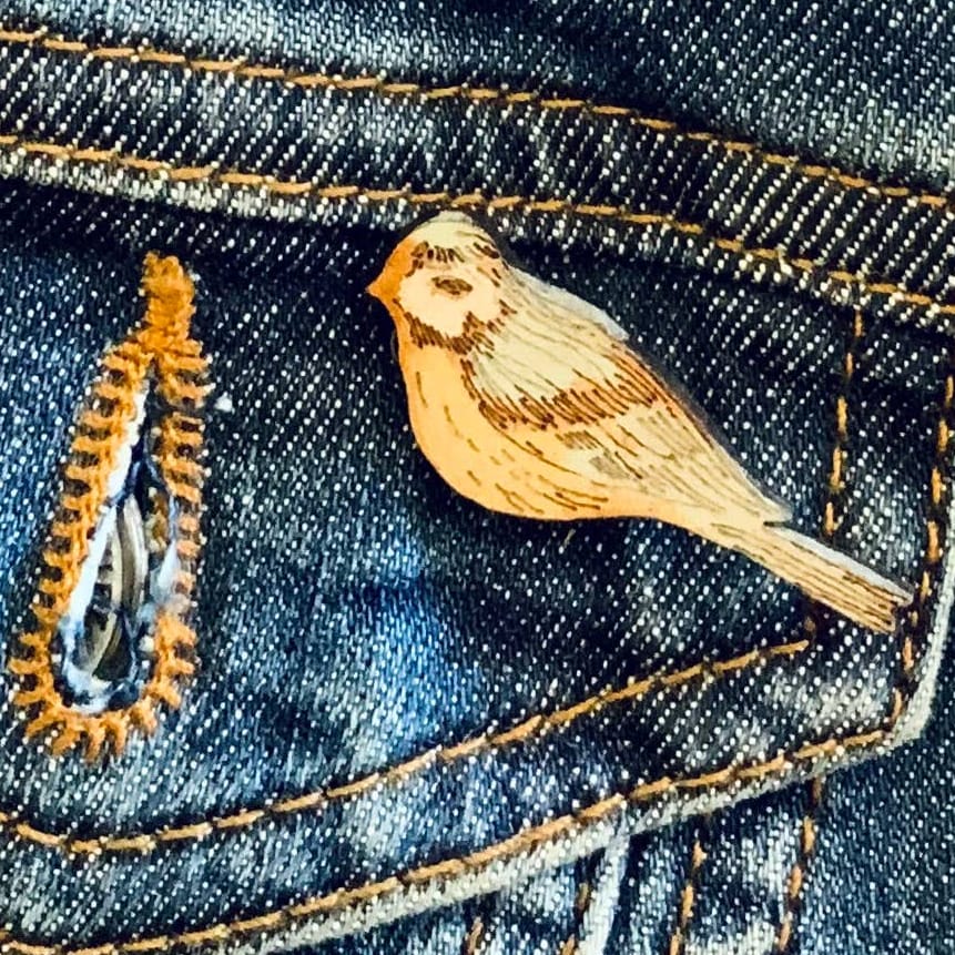 Lily Faith Blue Tit Mini Pin Brooch