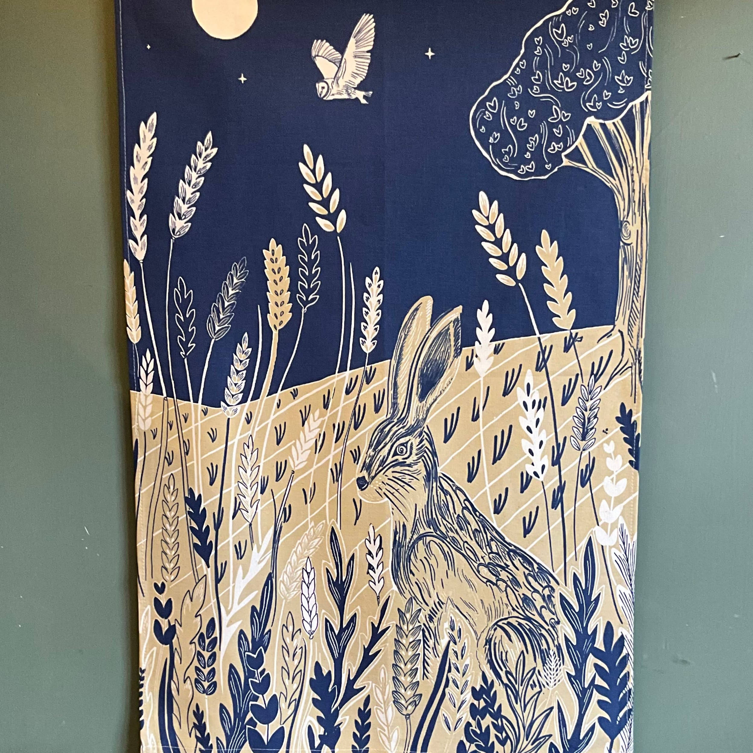 Lily Faith Hare Organic Cotton Tea Towel