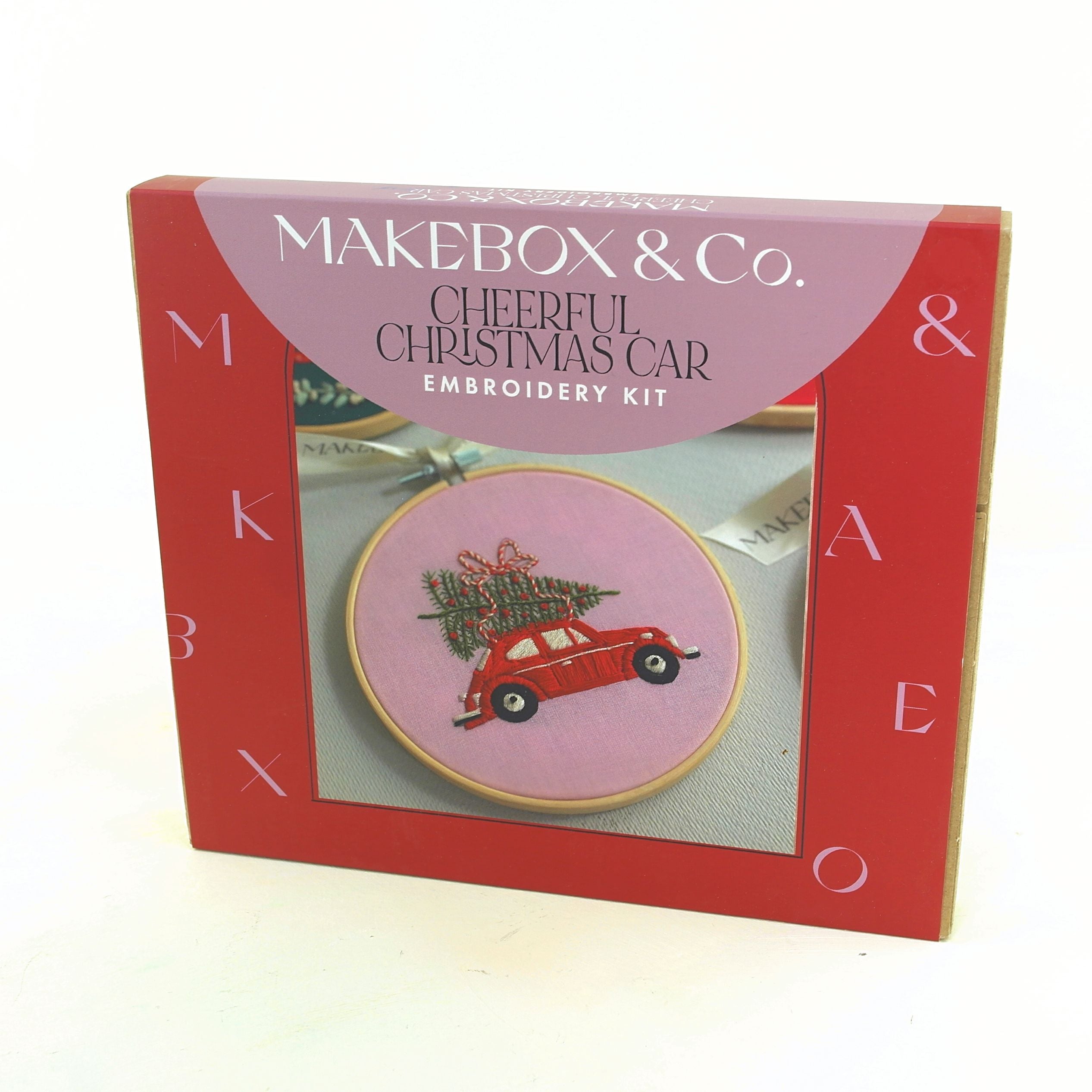 Christmas tree & car embroidery kit