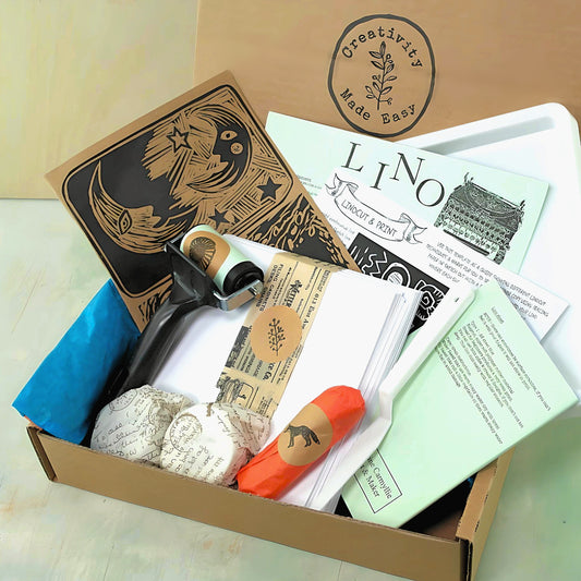 Linocut & print classic kit with 2 ink colours