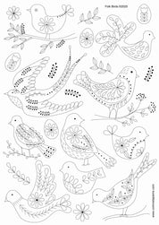 Stick and Stitch Embroidery: Folk Flowers transfer sheets