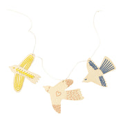 Wooden bird embroidery garland kit
