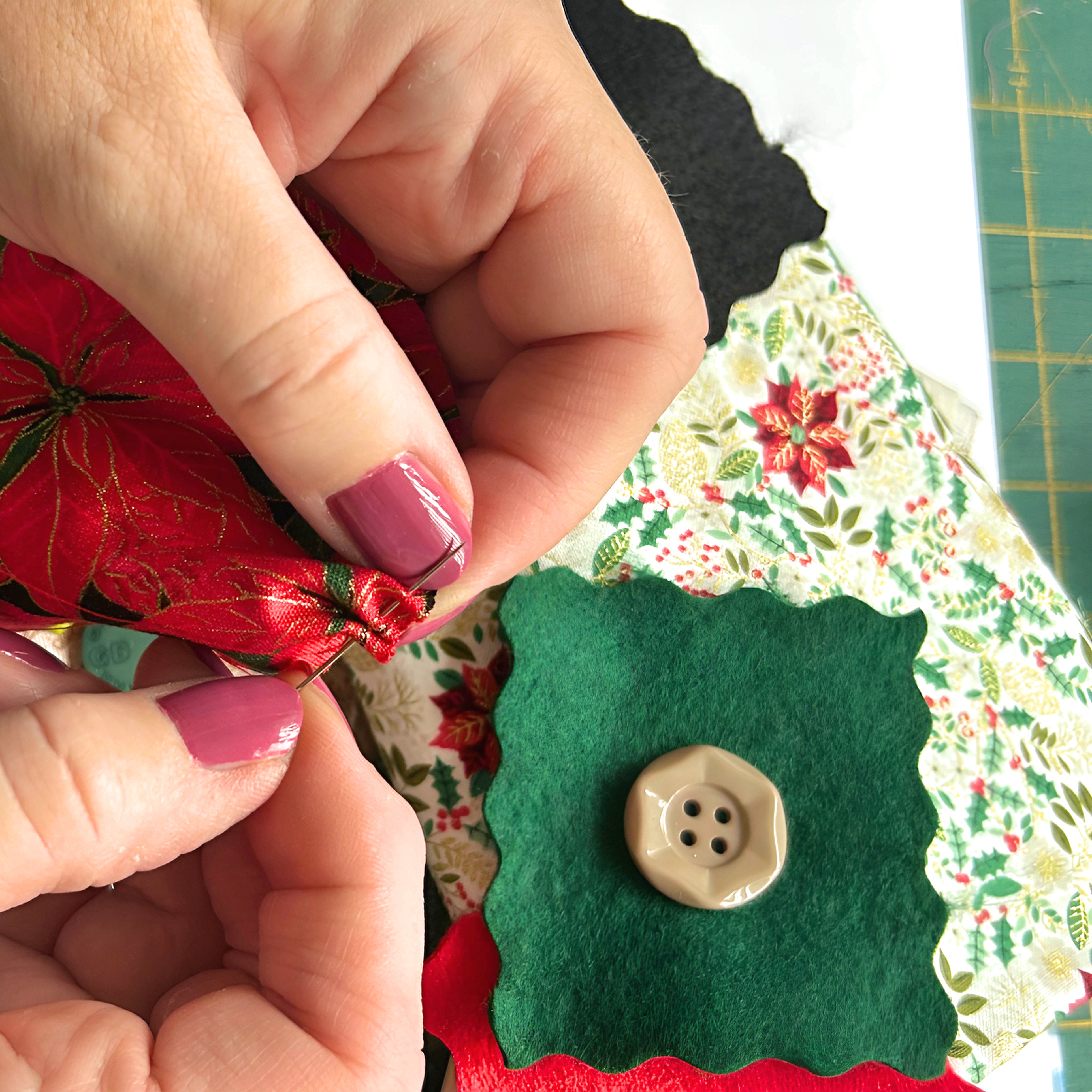 Stitched memory Christmas gift tags