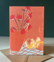 Luiza Holub Peaches and Begonia Greeting Card