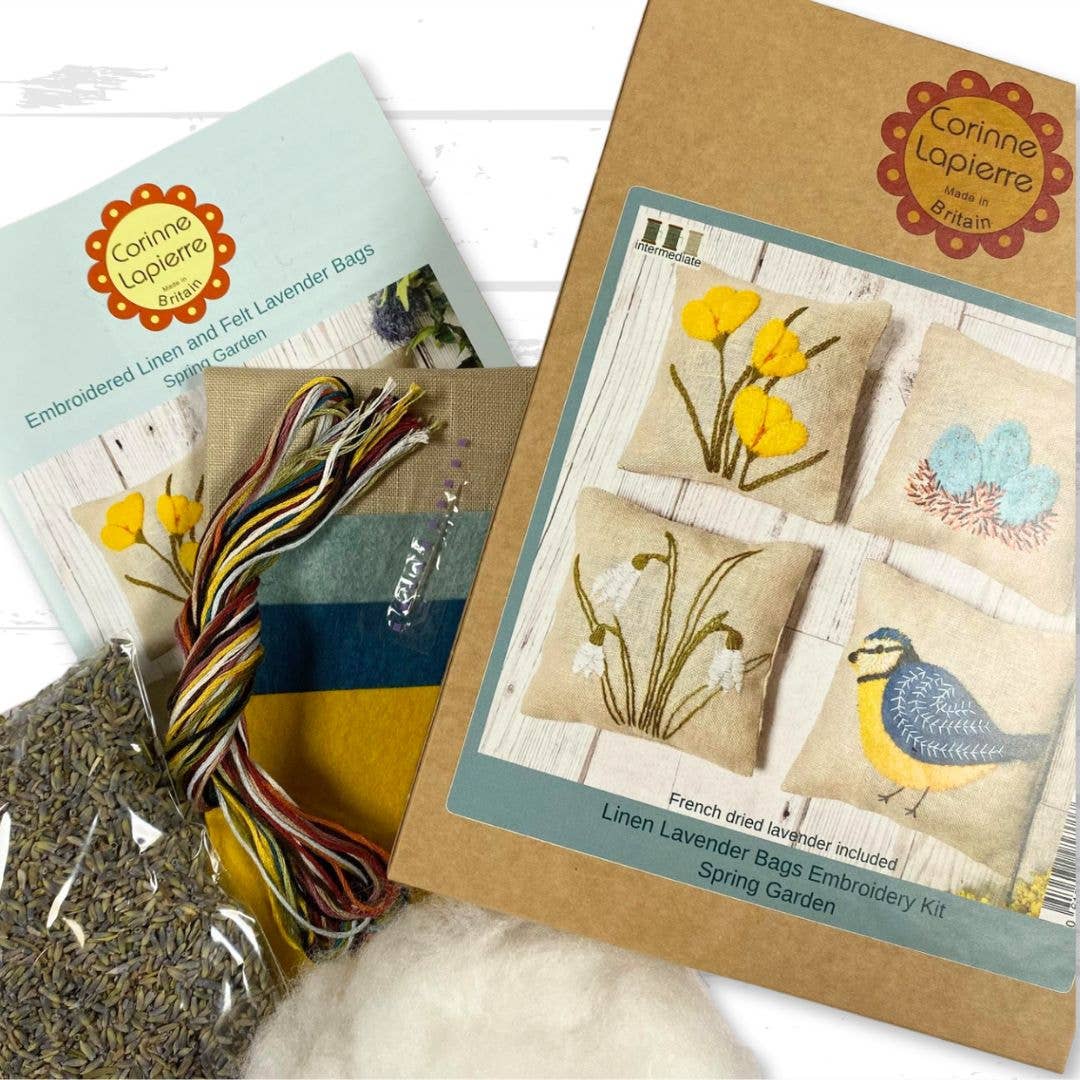 Corinne Lapierre Spring Garden Linen Stitch Lavender Bags Kit (Makes 4)