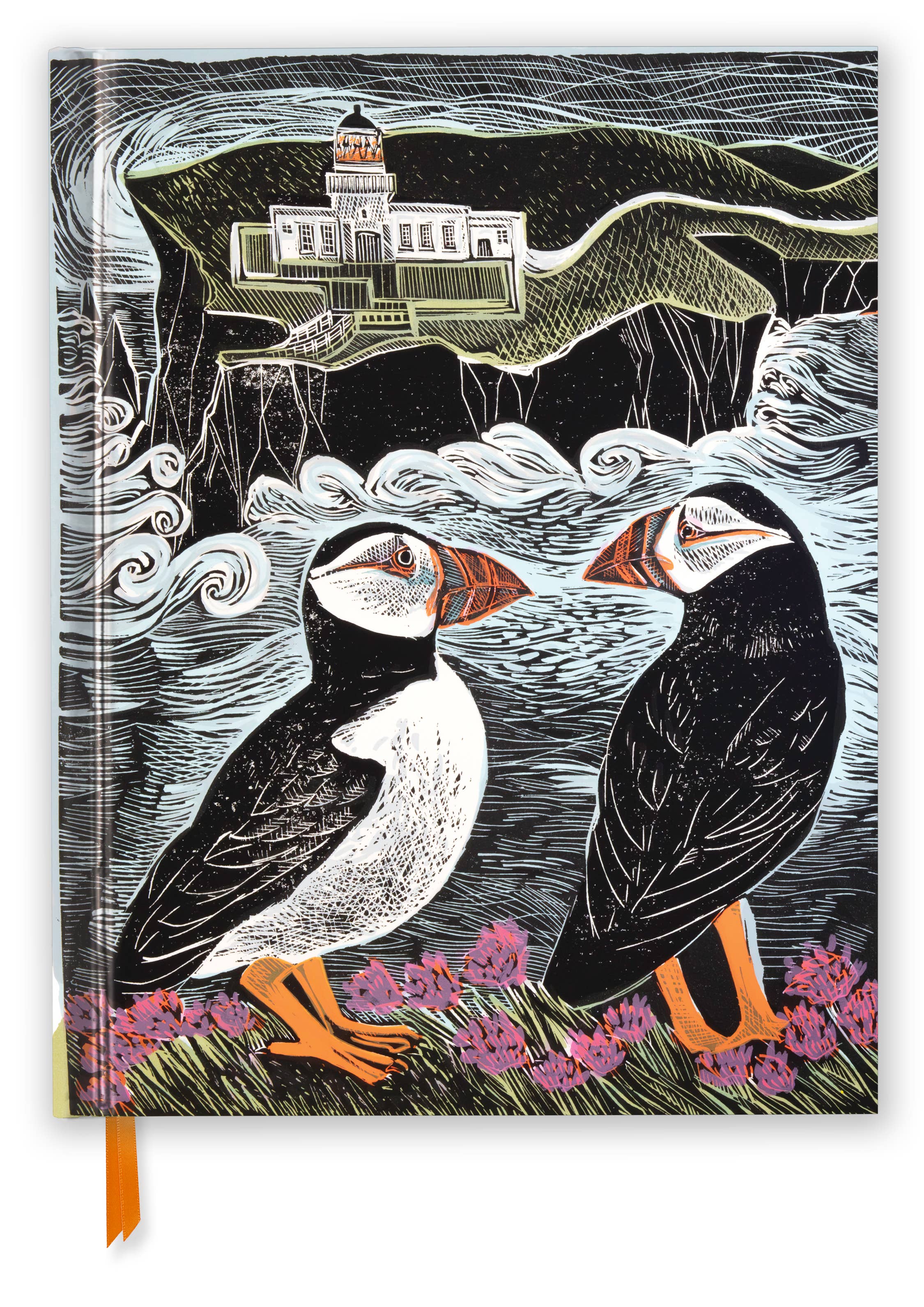 Luxury Foil Embossed Sketchbook, Puffins 23 x 29cm