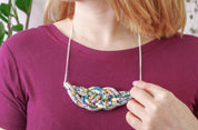 Chunky Liberty Fabric Knot Pendant - Deco Florals: Gloria Lomo