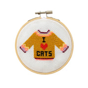 I Love cats cross stitch kit