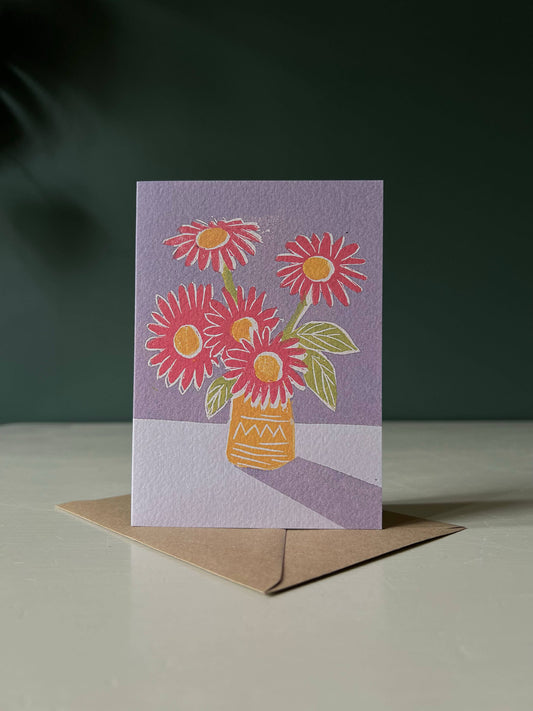 Card, Red Flowers