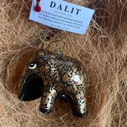 White & Gold Papier-Mâché Elephant Decoration