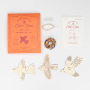 Wooden bird embroidery garland kit