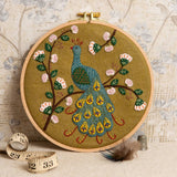 Flamboyant Peacock Embroidery Hoop Kit