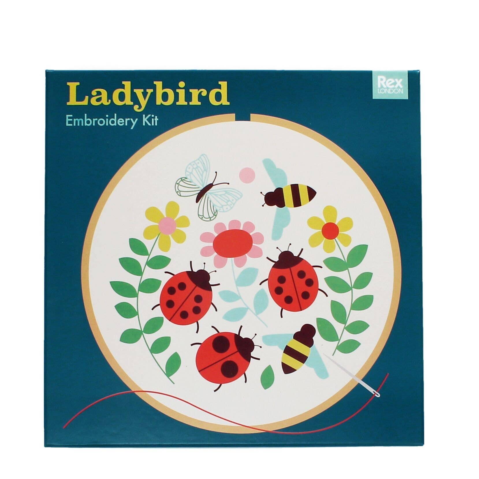 Ladybird and Bee Embroidery Hoop Kit (Age 11+)