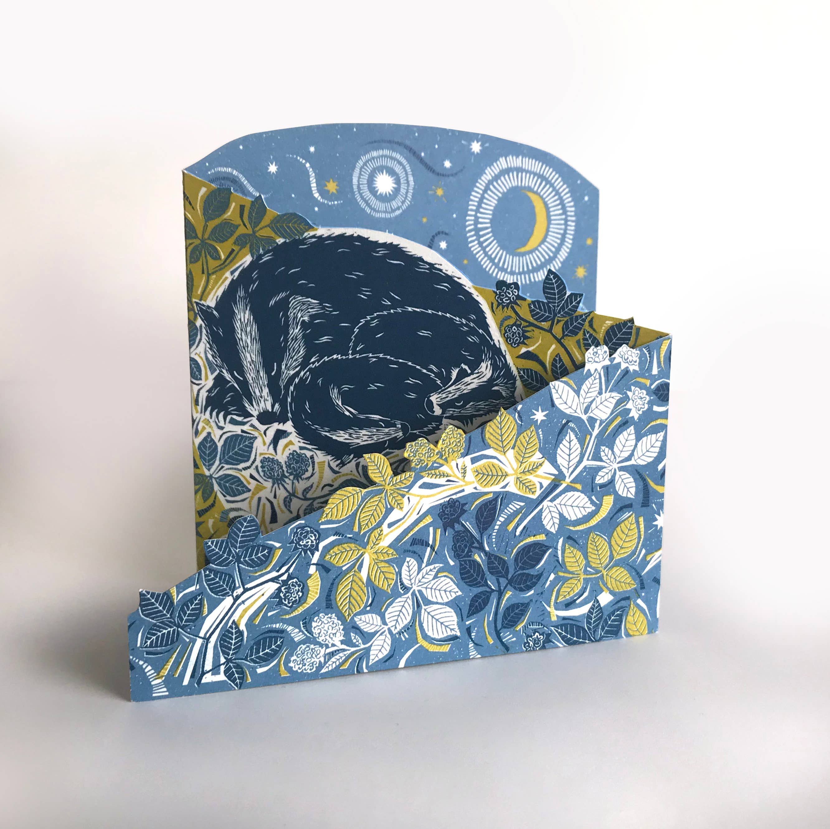Moonlit Badgers Concertina Card