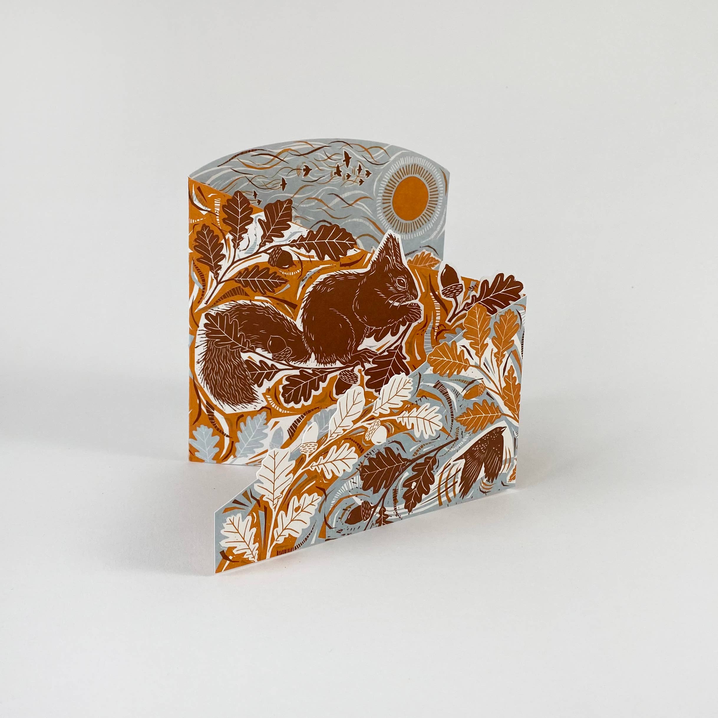 Autumn Woodland Squirrel Concertina Card