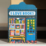 Bookshop Greeting Card, Illustrated Blank Card for Book Lover