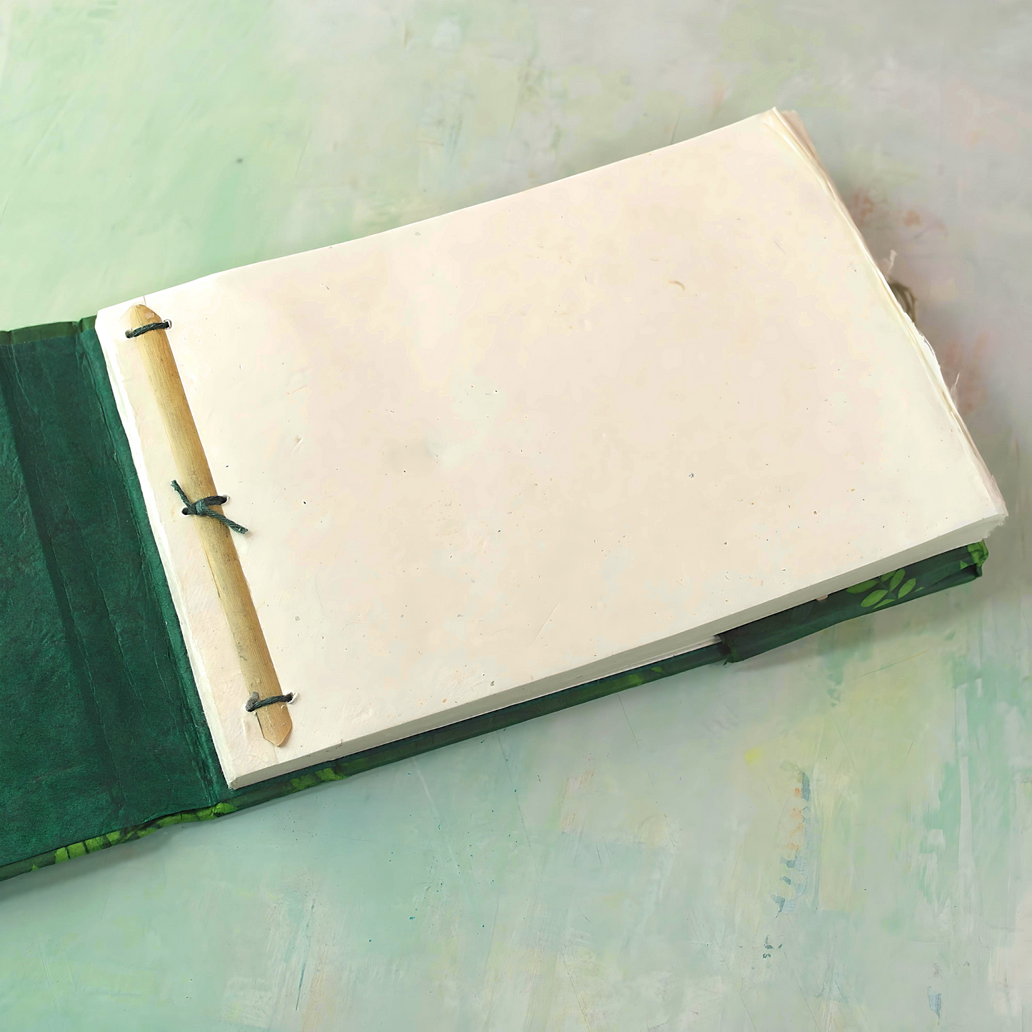 Artist handmade sketchbook, green fern