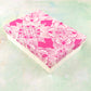 Handmade card set in box, pink lotus