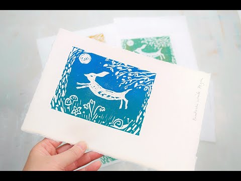 Luxury linocut & print kit with art card