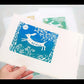 Luxury linocut & print kit with original art print card