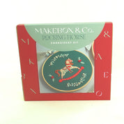 Festive rocking horse embroidery kit