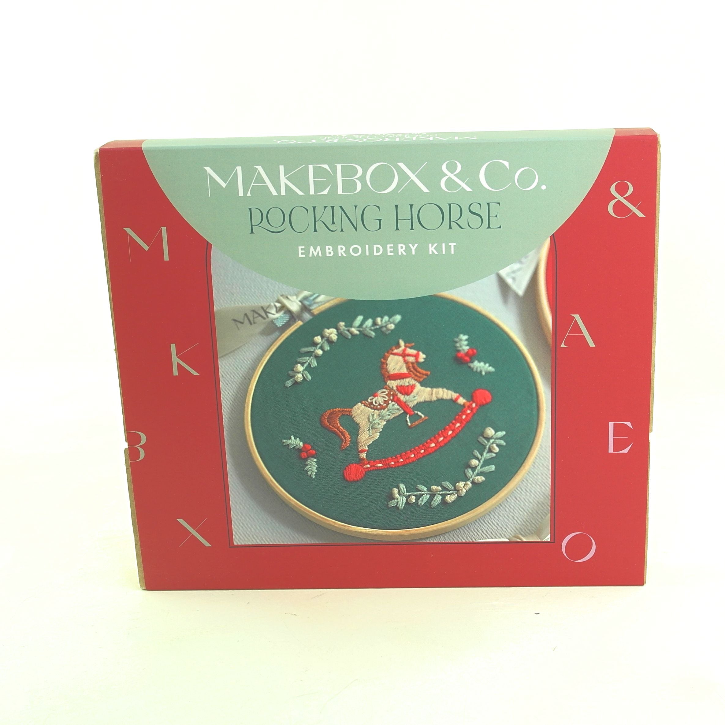 Festive rocking horse embroidery kit