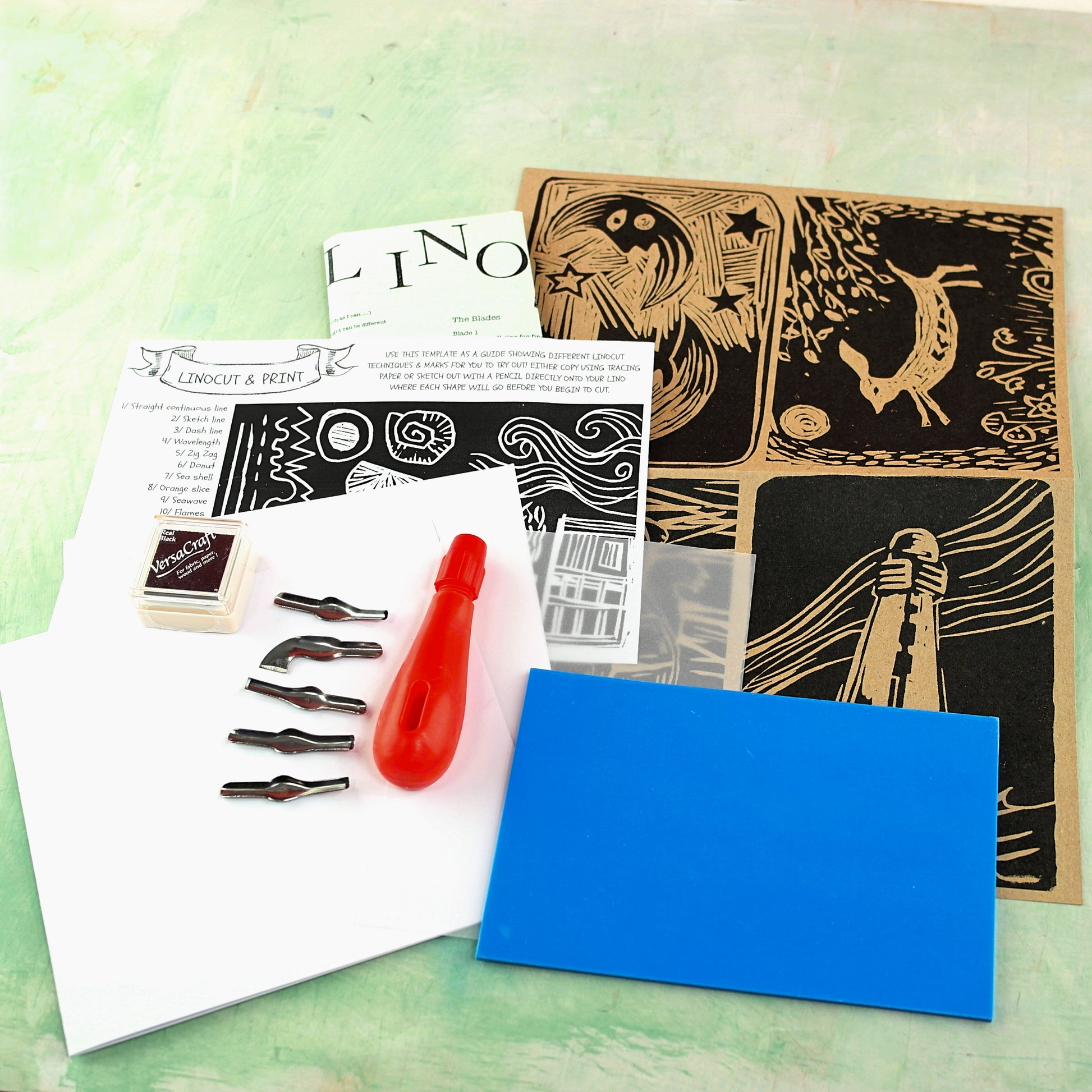 Classic Linocut & Print Kit With 10 Items, Card Making Kit, Choose Your Own  Colours, UK Made With Video Tutorials 