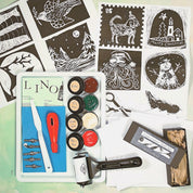 Christmas theme linocut & print kit