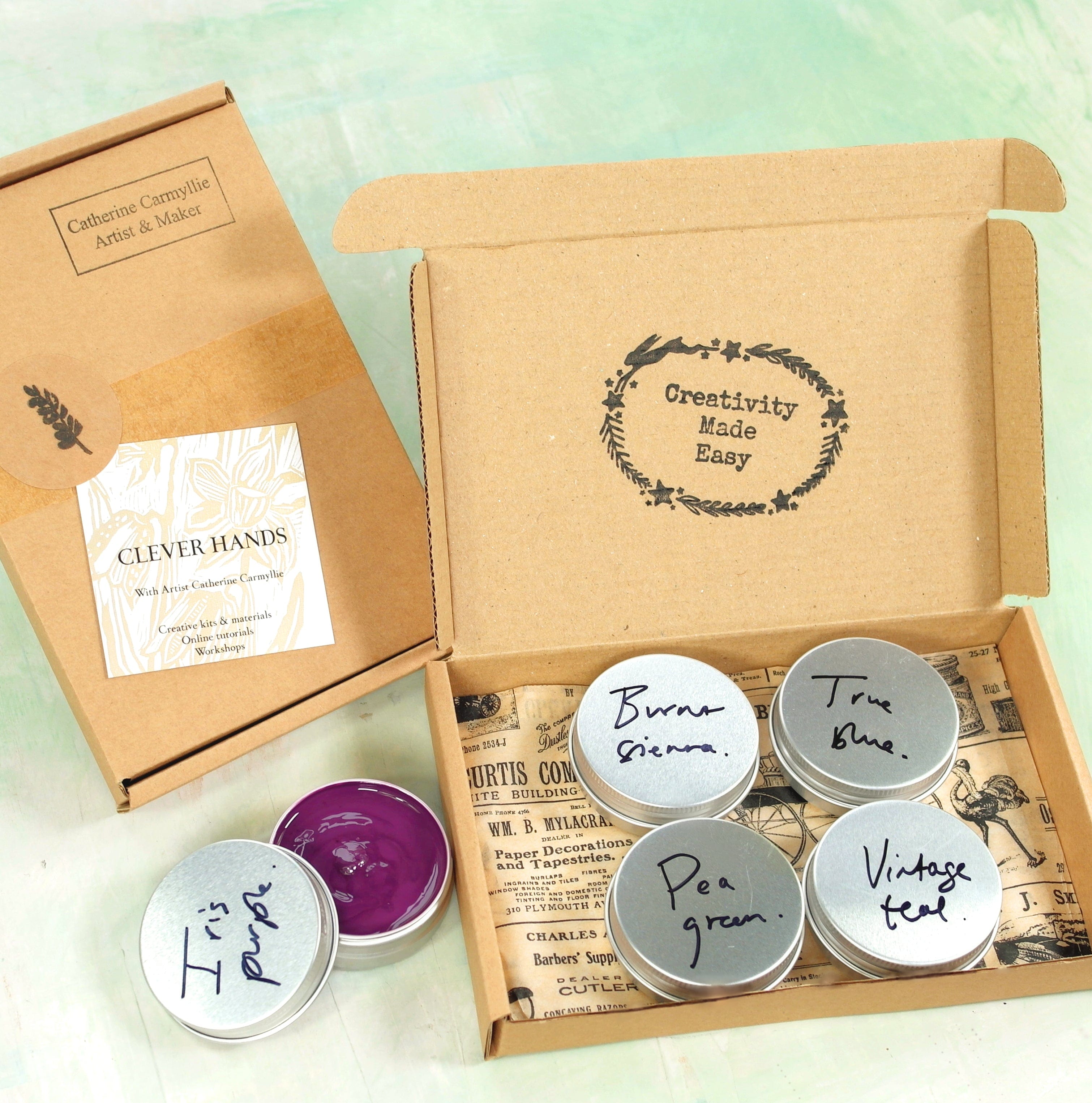 Block printing ink set of 4 metallics