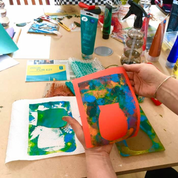 Workshop gel plate printing for beginners