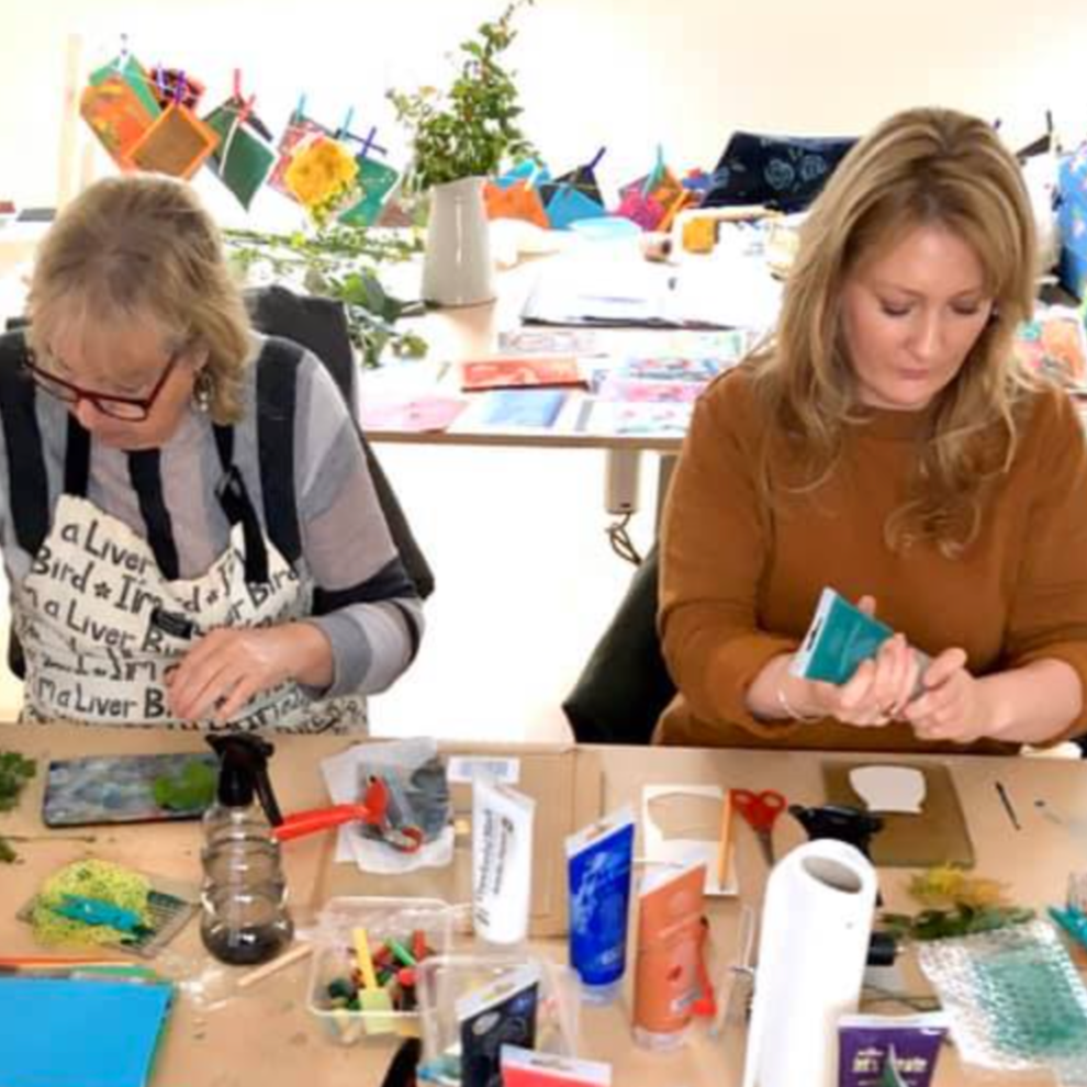 Workshop gel plate printing for beginners