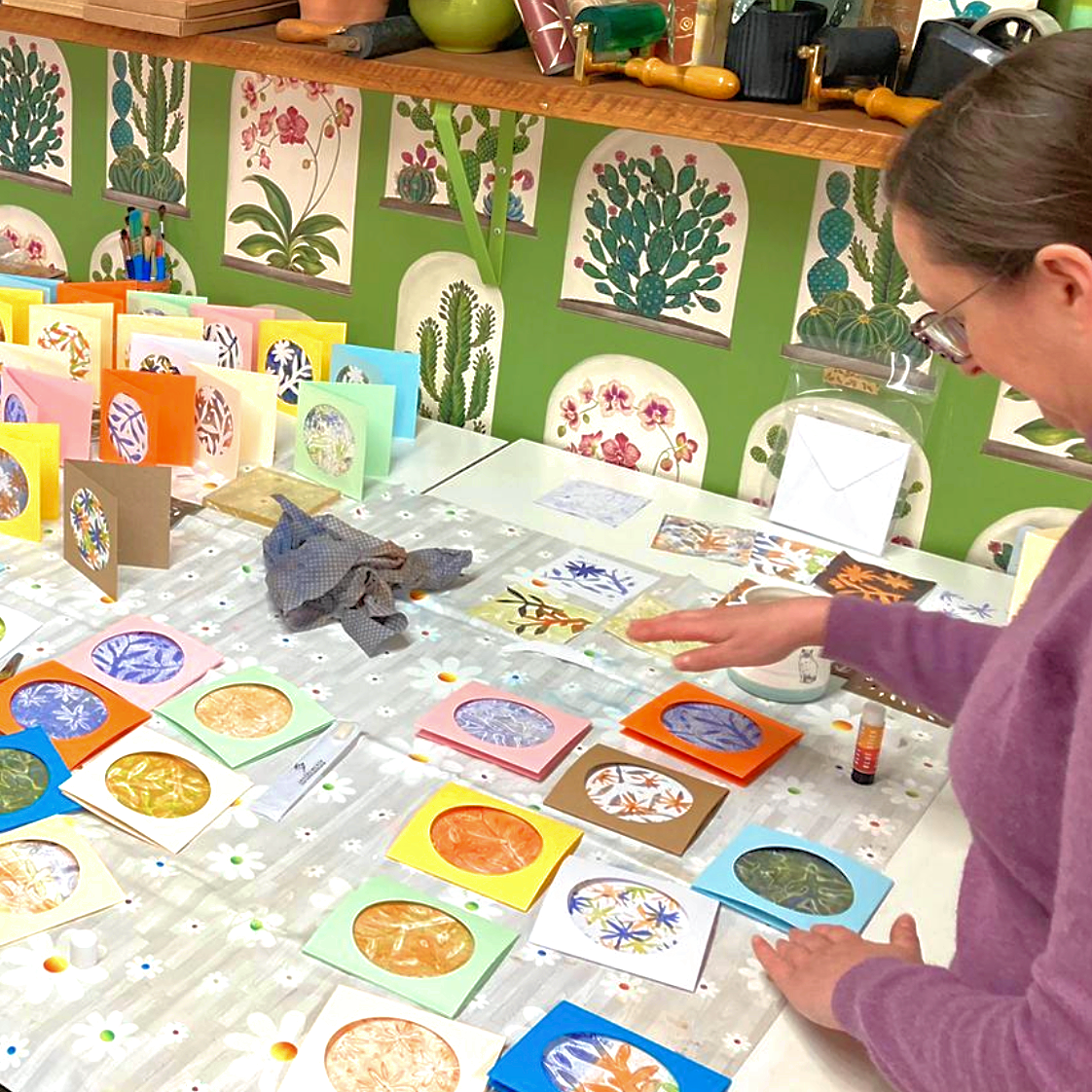 Workshop gel plate printing for beginners