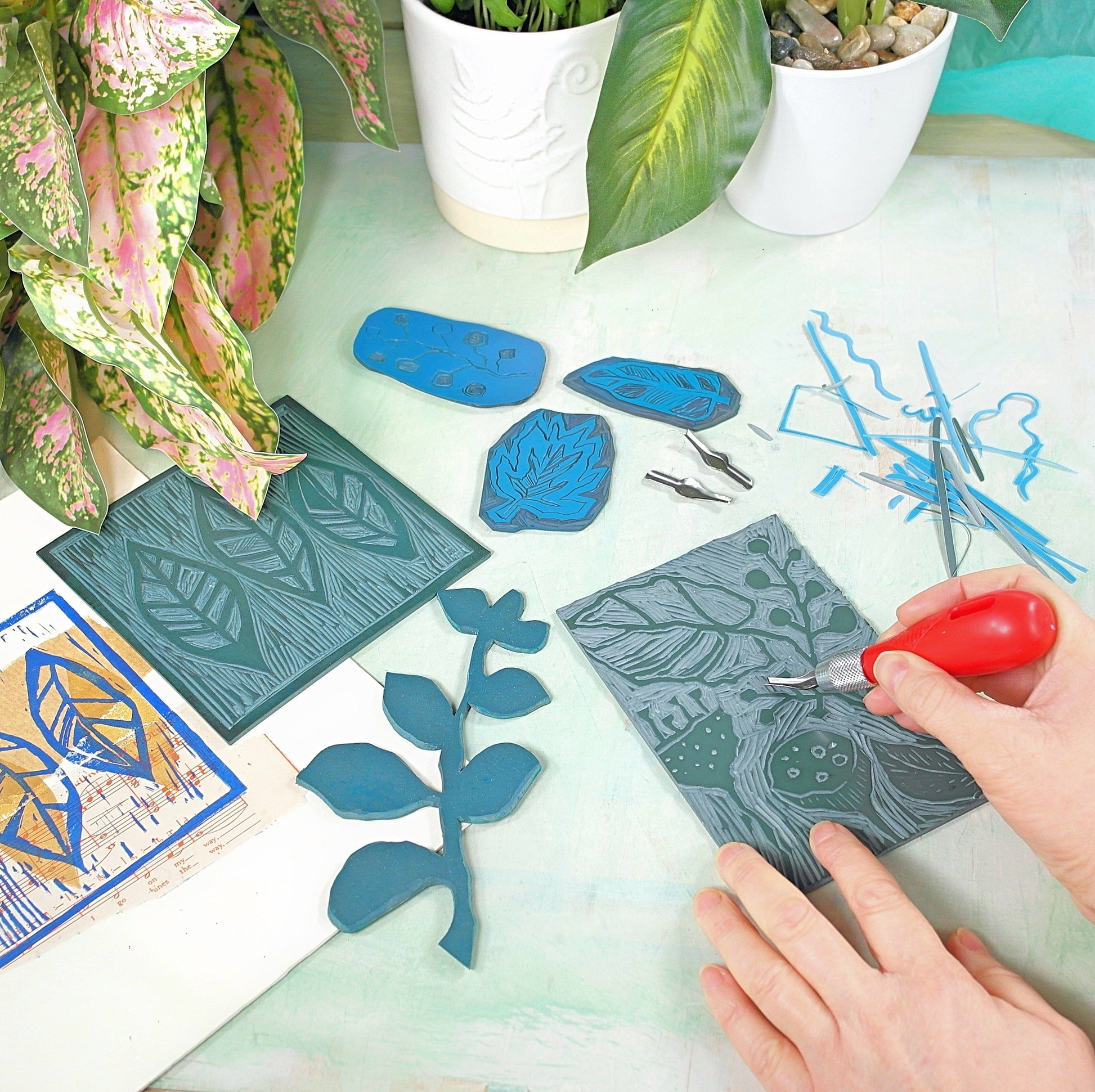 Linocut & print botanical kit – Clever Hands