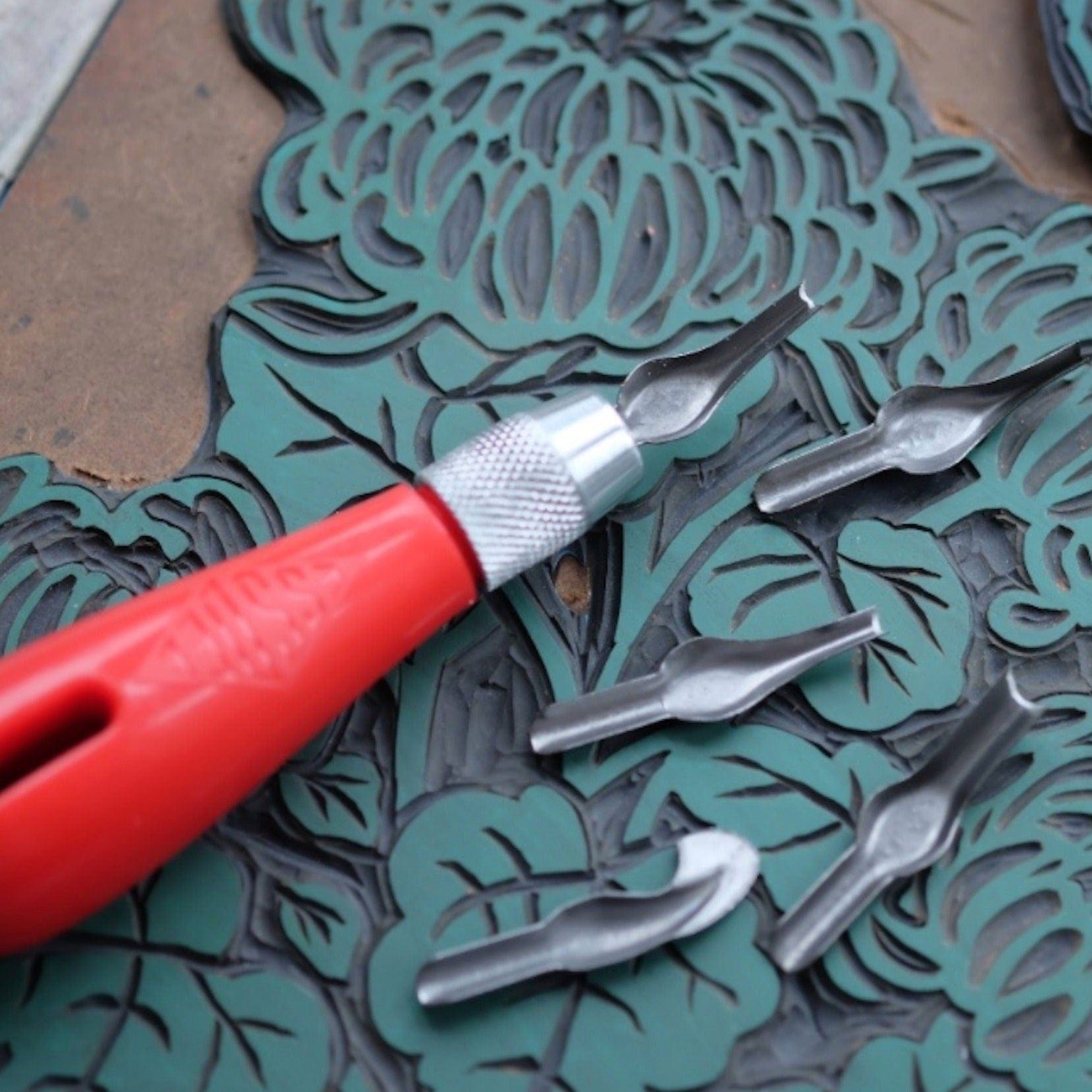 5 blade Essdee linocut tool set