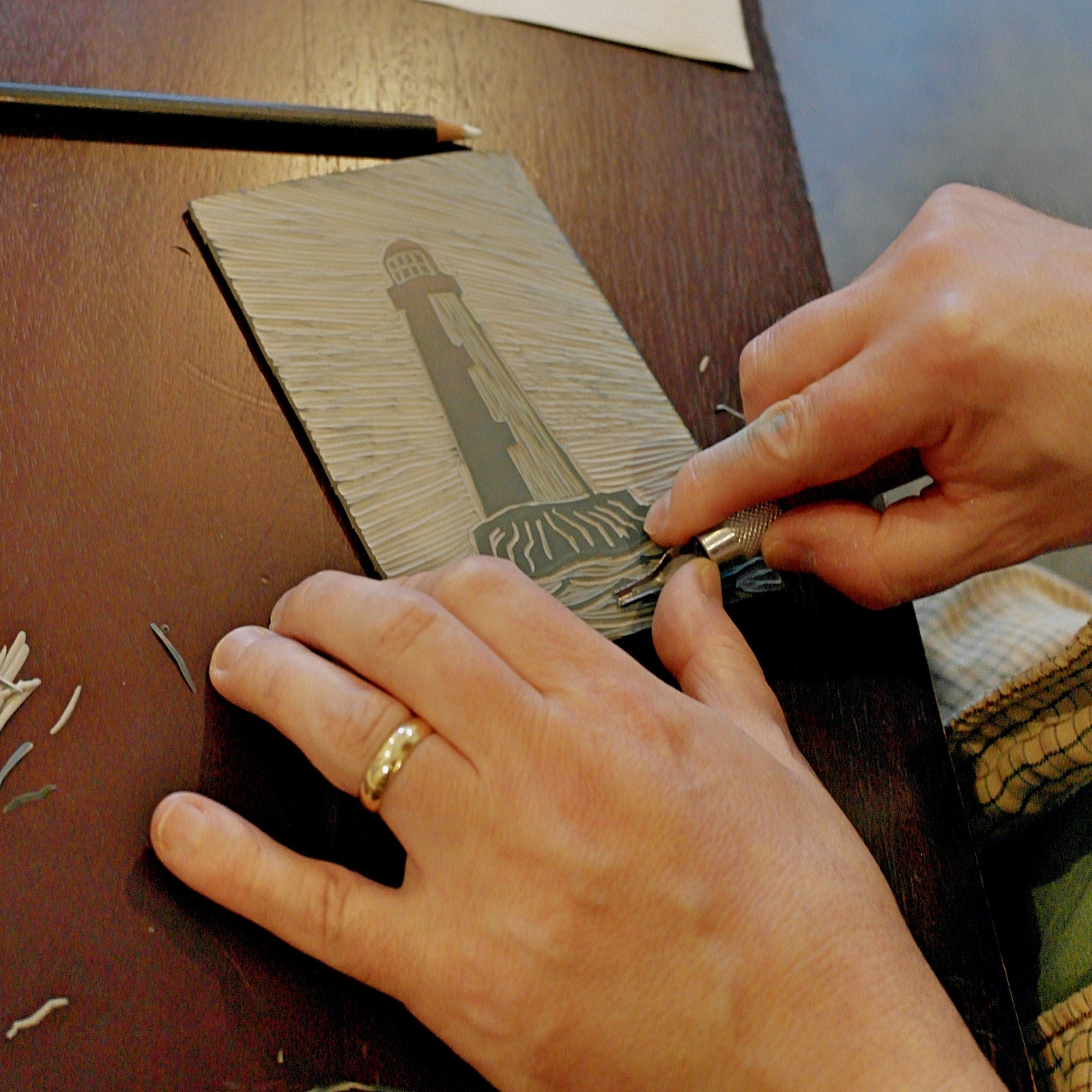 Linocut & print premium kit with 3 ink colours