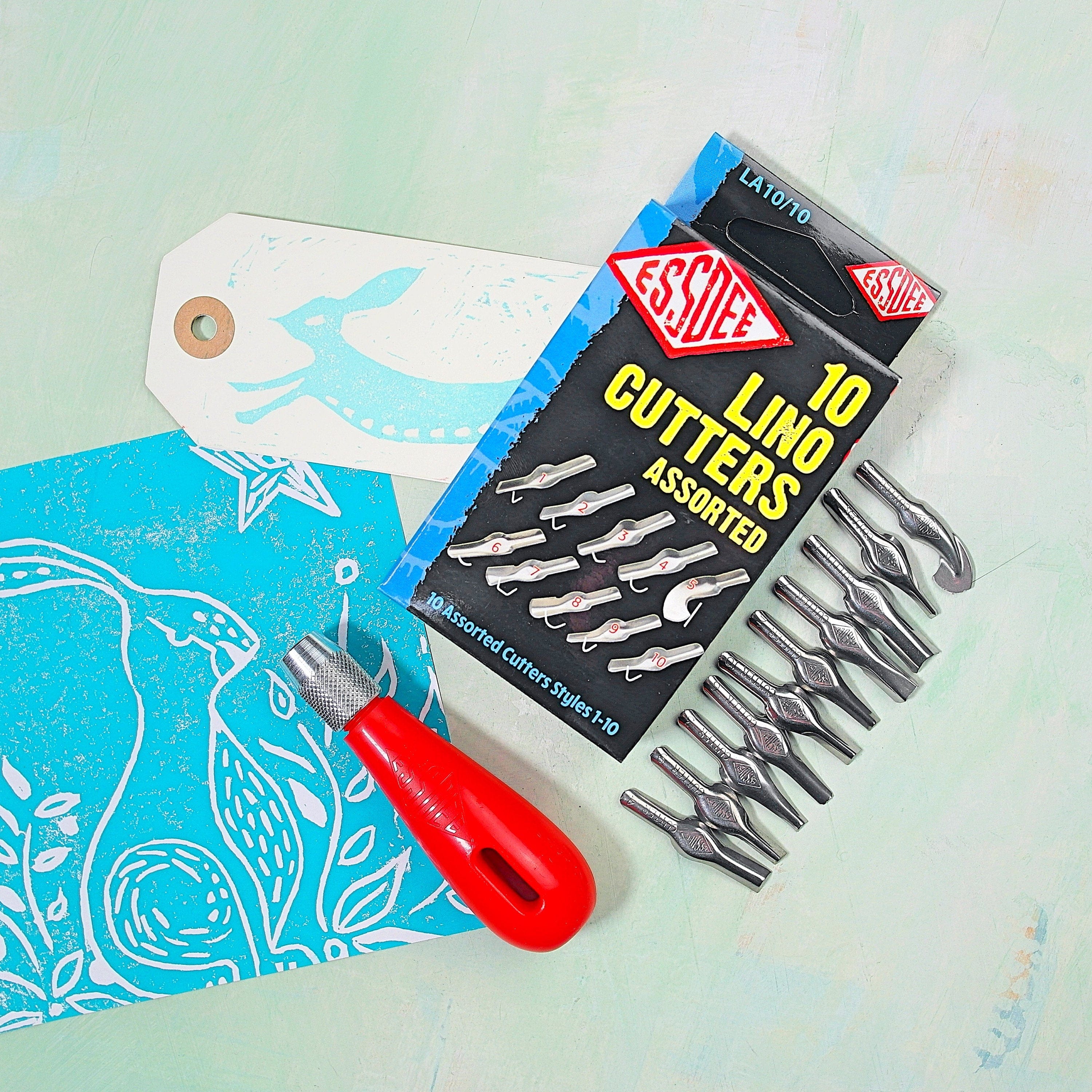 10 blade Essdee linocut tool set