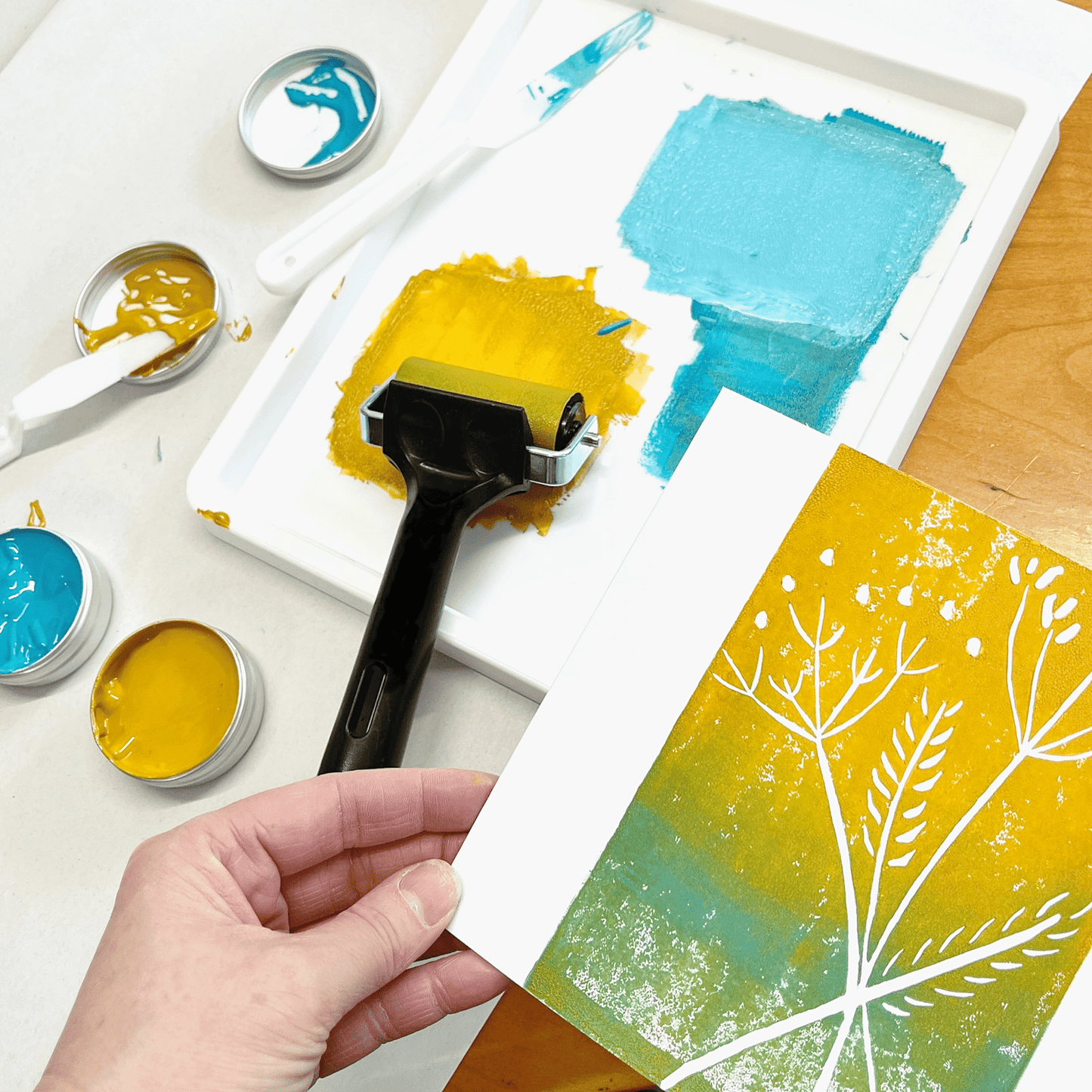 Linocut & print classic kit with 2 ink colours – Clever Hands